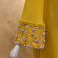 YELLOW COLOUR CREPE SILK PALAZZO PANT WITH EMBROIDERED KURTA EMBELLISHED WITH BEADS WORK