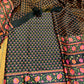 BLACK COLOUR CHANDERI SILK PRINTED UNSTITCHED SUIT ( DELIVERY IN 20-25 DAYS ) - Kothari Sons