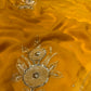 MUSTARD YELLOW COLOUR SHADED CHIFFON EMBROIDERED SAREE EMBELLISHED WITH AARI & SEQUINS WORK ( DELIVERY IN 25 DAYS ) - Kothari Sons