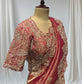 ROSE PINK TISSUE SAREE WITH EXQUISITE ZARDOZI WORK & READY TO WEAR ELEVATE YOUR ELEGANCE