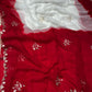 WHITE & RED SHADED CHIFFON GOTA PATTI WORK SAREE ( DELIVERY IN 25 DAYS ) - Kothari Sons