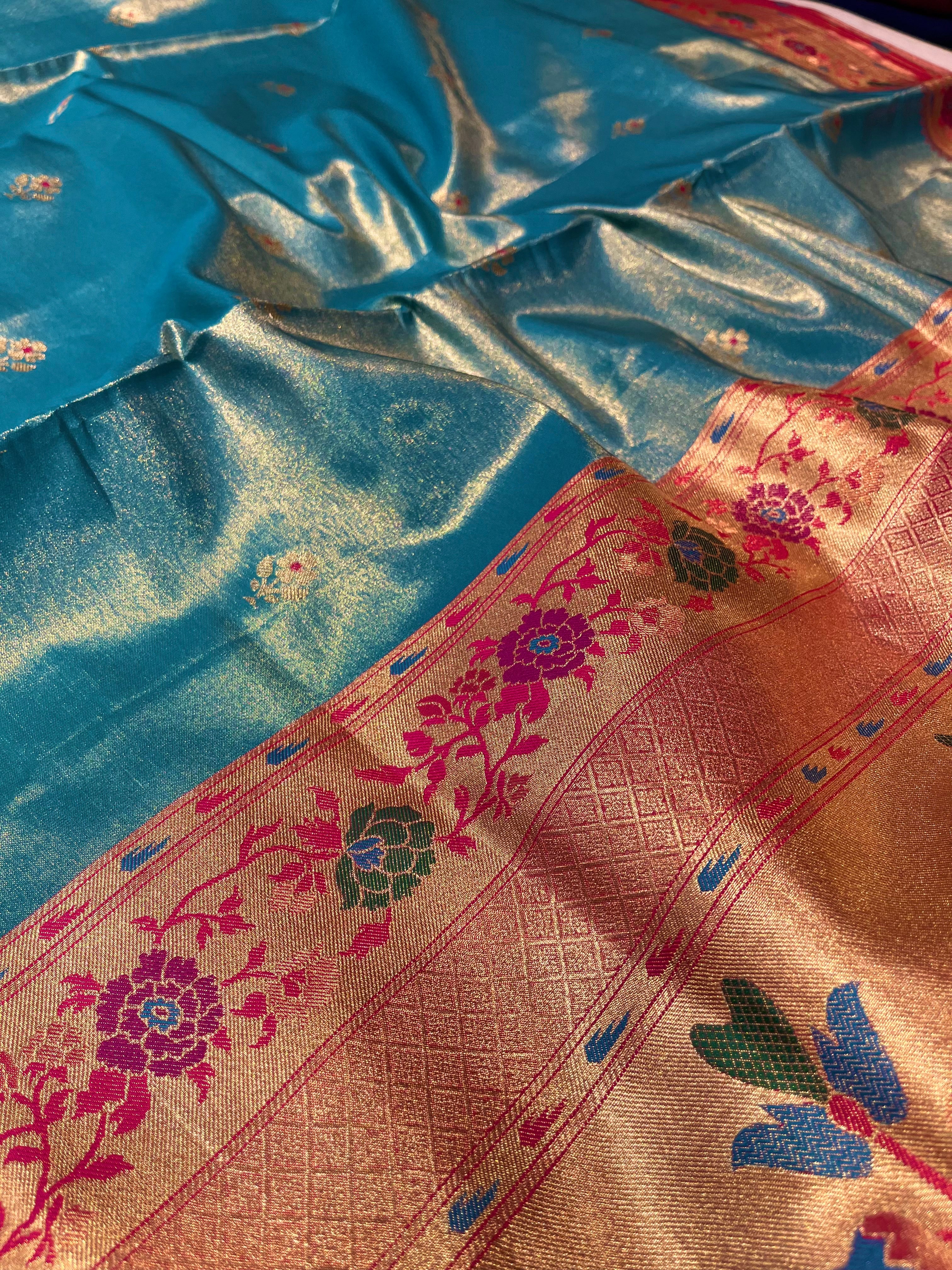 Taffy Pink Soft Tissue Silk Glamorous Saree with Same Colored Blouse | TST  | The Silk Trend