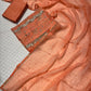 PEACH COLOUR ORGANZA UNSTITCHED SUIT EMBELLISHED WITH GOTA PATTI WORK