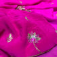 FUCHSIA PINK SHADED CHIFFON HAND EMBROIDERED SAREE WITH CREPE SILK BLOUSE EMBELLISHED WITH AARI, SEQUINS & CUTDANA WORK