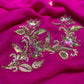 FUCHSIA PINK SHADED CHIFFON HAND EMBROIDERED SAREE WITH CREPE SILK BLOUSE EMBELLISHED WITH AARI, SEQUINS & CUTDANA WORK
