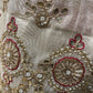 CREAM TISSUE LEHENGA WITH GOTA PATTI EMBROIDERY AND BANDHEJ DUPATTA