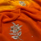 SHADED PURE CHIFFON HAND EMBROIDERED SAREE WITH CREPE SILK BLOUSE EMBELLISHED WOTH AARI & SEQUINS WORK