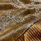 GOLDEN COLOUR MACLINO HAND EMBROIDERED SAREE EMBELLISHED WITH ZARDOZI & SEQUINS WORK ( DELIVERY IN 25-30 DAYS ) - Kothari Sons