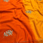 SHADED PURE CHIFFON HAND EMBROIDERED SAREE WITH CREPE SILK BLOUSE EMBELLISHED WOTH AARI & SEQUINS WORK