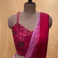 PINK COLOUR SHADED SATIN SILK READYMADE SAREE WITH HSND EMBROIDERED BLOUSE EMBELLISHED WITH CUTDANA & SEQUINS WORK