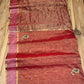 RUST COLOUR CHANDERI TISSUE HAND EMBROIDERED SAREE EMBELLISHED EITH SEQUINS & ZARDOZI WORK