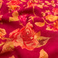 MAGENTA COLOUR PURE PLATINUM CHIFFON FLORAL PRINTED SAREE WITH CREPE SILK BLOUSE - Kothari Sons