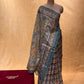 STEEL BLUE COLOUR ART TUSSAR SILK SAREE EMBELLISHED WITH KASAB & SEQUINS WORK