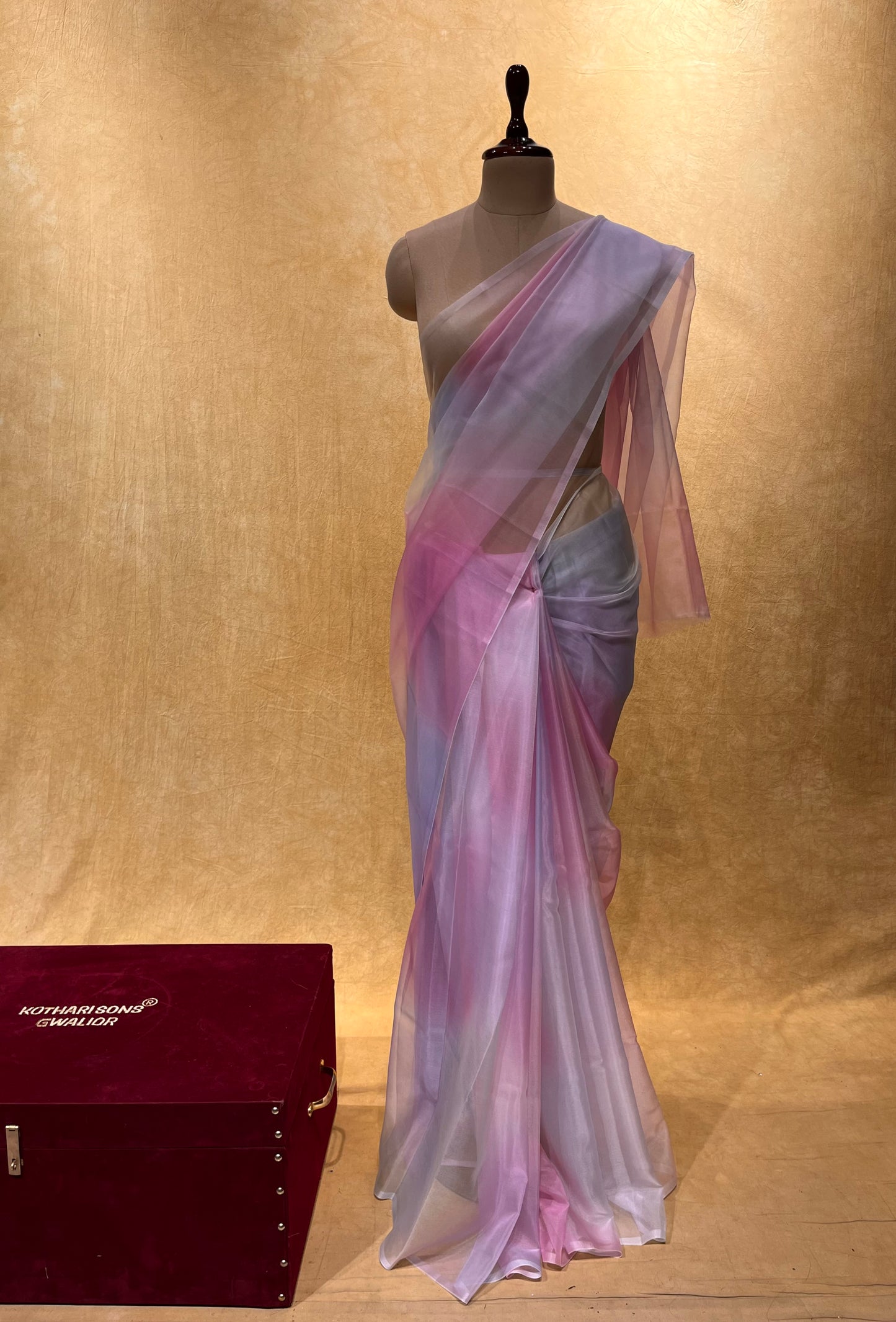 SHADED ORGANZA SAREE WITHOUT BLOUSE