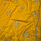 YELLOW CHIFFON HAND EMBROIDERED SAREE EMBELLISHED WITH SEQUINS & CUTDANA WORK