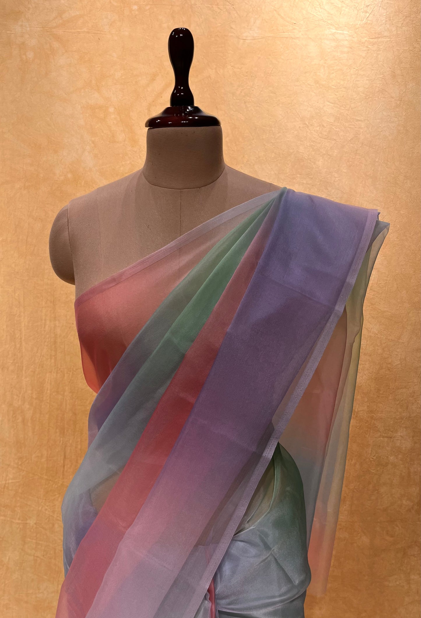 SHADED ORGANZA SAREE WITHOUT BLOUSE