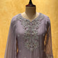 MAUVE COLOUR ORGANZA PALAZZO SUIT EMBELLISHED WITH CUTDANA & SEQUINS WORK