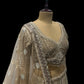 GOLDEN READYMADE CROPTOP LEHENGA EMBELLISHED WITH SEQUINS, DIAMONDS BEADS