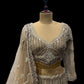 GOLDEN READYMADE CROPTOP LEHENGA EMBELLISHED WITH SEQUINS, DIAMONDS BEADS