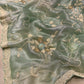 SEA GREEN COLOUR ORGANZA TISSUE HAND EMBROIDERED SAREE EMBELLISHED WITH BEADS & SEQUINS WORK