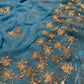 SKY BLUE CHIFFON GOTA PATTI WORK SAREE WITH MATCHING BLOUSE ( DELIVERY IN 25 DAYS ) - Kothari Sons