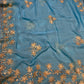 SKY BLUE CHIFFON GOTA PATTI WORK SAREE WITH MATCHING BLOUSE ( DELIVERY IN 25 DAYS ) - Kothari Sons