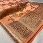 PEACH COLOUR BANARASI SILK SAREE EMBELLISHED WITH ZARI WEAVES