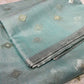 ( DELIVERY IN 25 DAYS ) AQUA COLOUR PURE CHANDERI SAREE WITH ZARI WEAVES