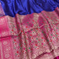 BLUE ART SILK SAREE EMBELLISHED WITH ZARI WEAVES BORDER & PALLA