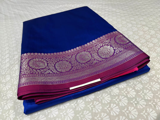 BLUE ART SILK SAREE EMBELLISHED WITH ZARI WEAVES BORDER & PALLA