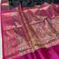 BLACK COLOUR ART SILK SAREE EMBELLISHED WITH ZARI WEAVES PALLA & BORDER