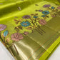 GREEN COLOR TUSSAR SILK SAREE WITH ZARI BORDER