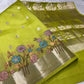 GREEN COLOR TUSSAR SILK SAREE WITH ZARI BORDER