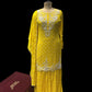 ( DELIVERY IN 30 DAYS ) YELLOW CHINON SHARARA SUIT WITH TRADITIONAL ZARDOZI WORK