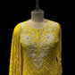 ( DELIVERY IN 30 DAYS ) YELLOW CHINON SHARARA SUIT WITH TRADITIONAL ZARDOZI WORK