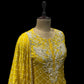 ( DELIVERY IN 30 DAYS ) YELLOW CHINON SHARARA SUIT WITH TRADITIONAL ZARDOZI WORK