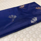 BLUE COLOUR PURE BANARASI KATAN SILK SAREE EMBELLISHED WITH SILVER & GOLDEN ZARI WEAVES