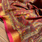 RED ART CREPE SILK PRINTED SAREE WITH ZARI BORDER (DELIVERY TIME 15 DAYS)