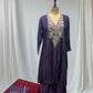 ELEGANT BLUE SILK PALAZZO SUIT WITH MIRROR WORK