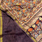 DARK PLUM COLOUR ART CREPE SILK PRINTED SAREE WITH ZARI BORDER (DELIVERY TIME 15 DAYS)