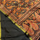 BLACK ART CREPE SILK PRINTED SAREE WITH ZARI BORDER (DELIVERY TIME 15 DAYS)