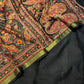 BLACK ART CREPE SILK PRINTED SAREE WITH ZARI BORDER (DELIVERY TIME 15 DAYS)