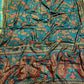 TEAL COLOUR ART CREPE SILK PRINTED SAREE WITH ZARI BORDER (DELIVERY TIME 15 DAYS)