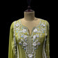 PISTA GREEN TISSUE PALAZZO SUIT WITH TRADITIONAL MIRROR WORK