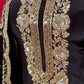 BLACK COLOUR CREPE SILK KURTA WITH CHINON PALAZZO & DUPATTA EMBELLISHED WITH CUTDANA & SEQUINS WORK