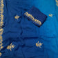 BLUE COLOUR  SHADED CHIFFON HAND EMBROIDERED SAREE EMBELLISHED WITH AARI & SEQUINS WORK ( DELIVERY IN 25 DAYS ) - Kothari Sons