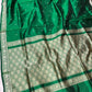 GREEN COLOUR PURE BANARASI TANCHOI SILK SAREE