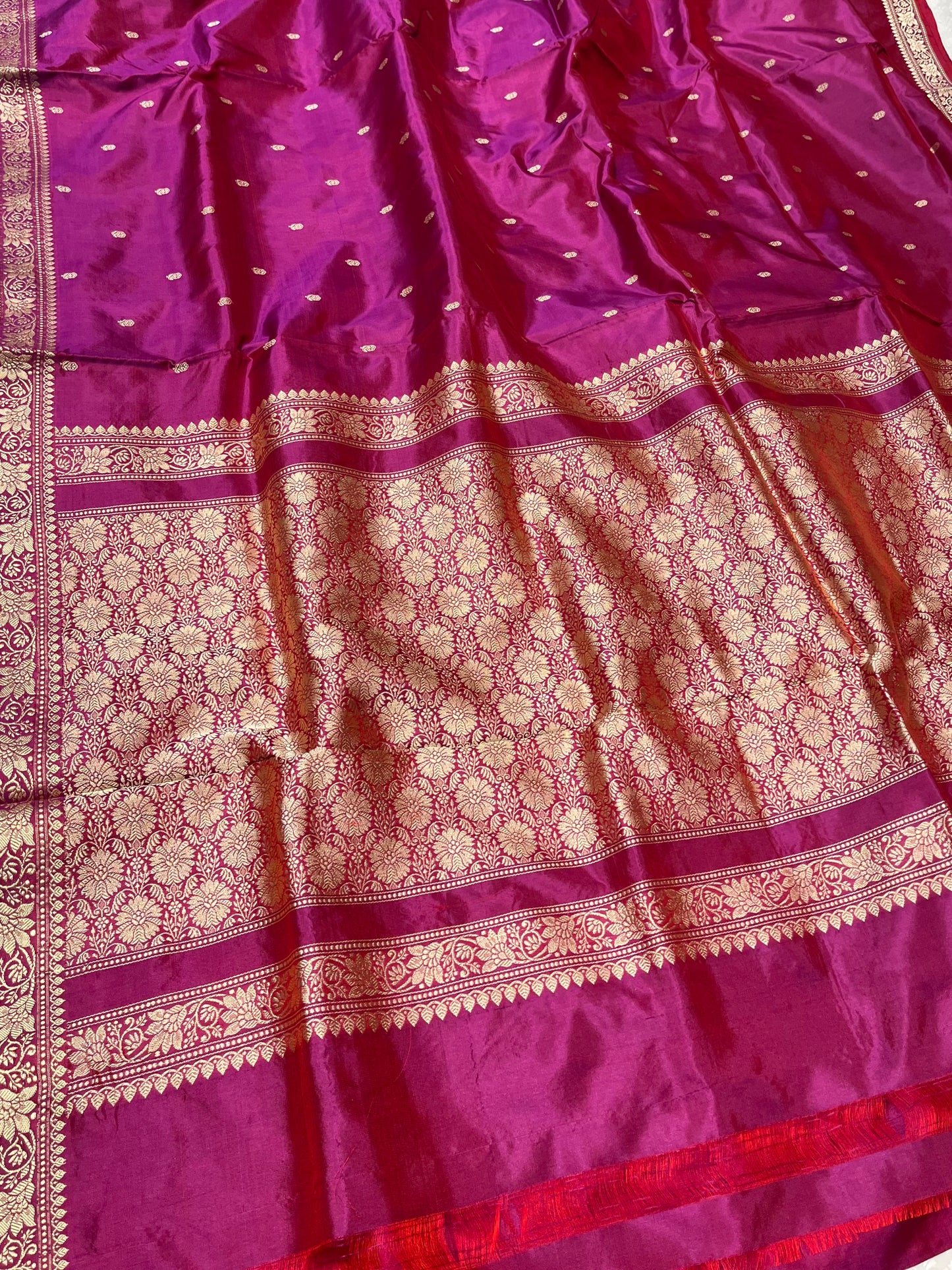 MAGENTA COLOUR PURE BANARASI TANCHOI SILK SAREE