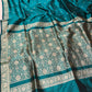 PEACOCK BLUE COLOUR PURE BANARASI TANCHOI SILK SAREE