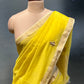 YELLOW COLOUR CHANDERI BEE HAND EMBROIDERED SAREE EMBELLISHED WITH ZARDOZI WORK